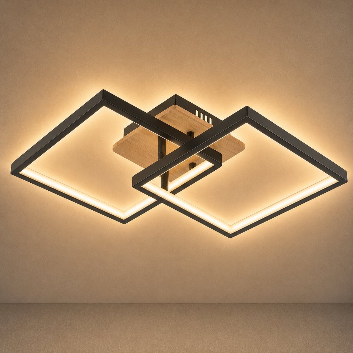 Люстра стельова світлодіодна VALESO DK6589-2 LED 41W Чорний+Дерево
