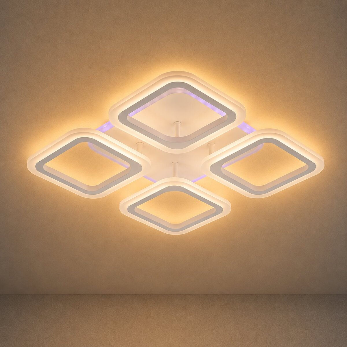 Люстра стельова VALESO LI8822/4B WH (RGB), біла, LED 64W+8W