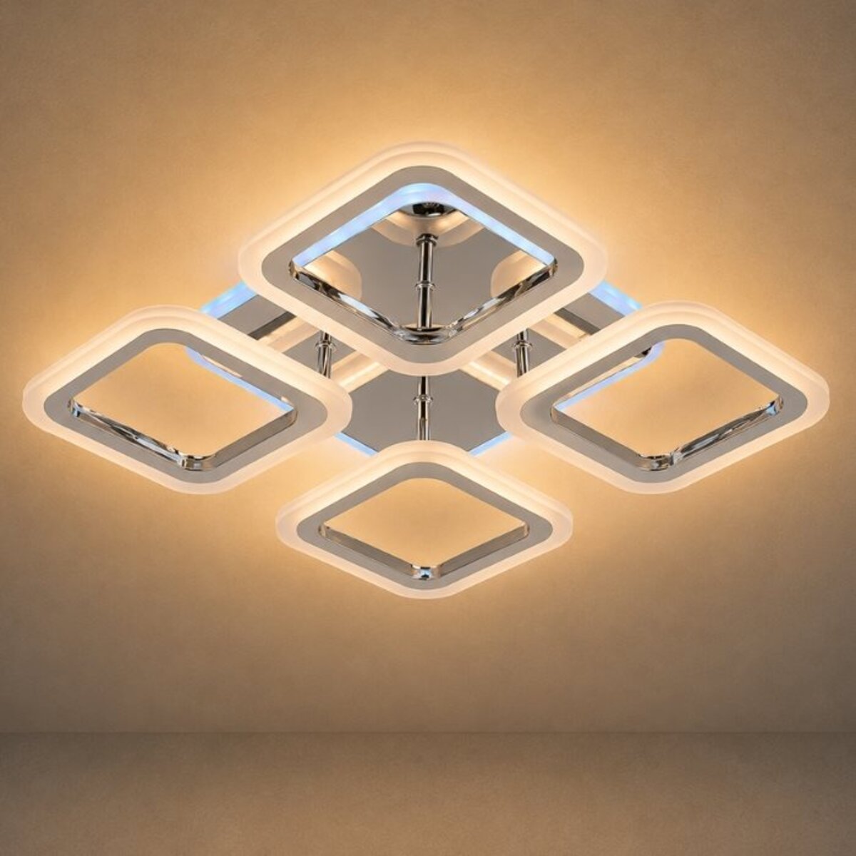 Люстра стельова VALESO LI8822/4B CR (RGB), хром, LED 64W+8W