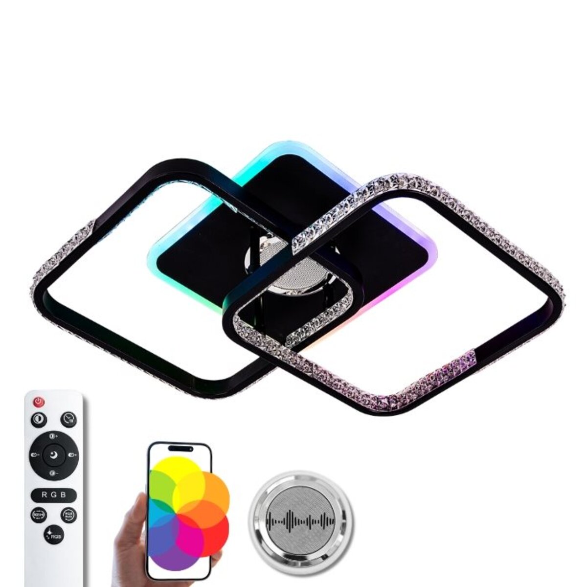 Люстра світлодіодна з музичною колонкою та RGB підсвіткою для спальні та дитячої VALESO YZD1272